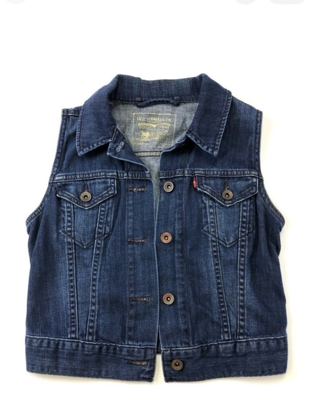 Levis womens denim vest Small Red Tab Western Casual Jean vest